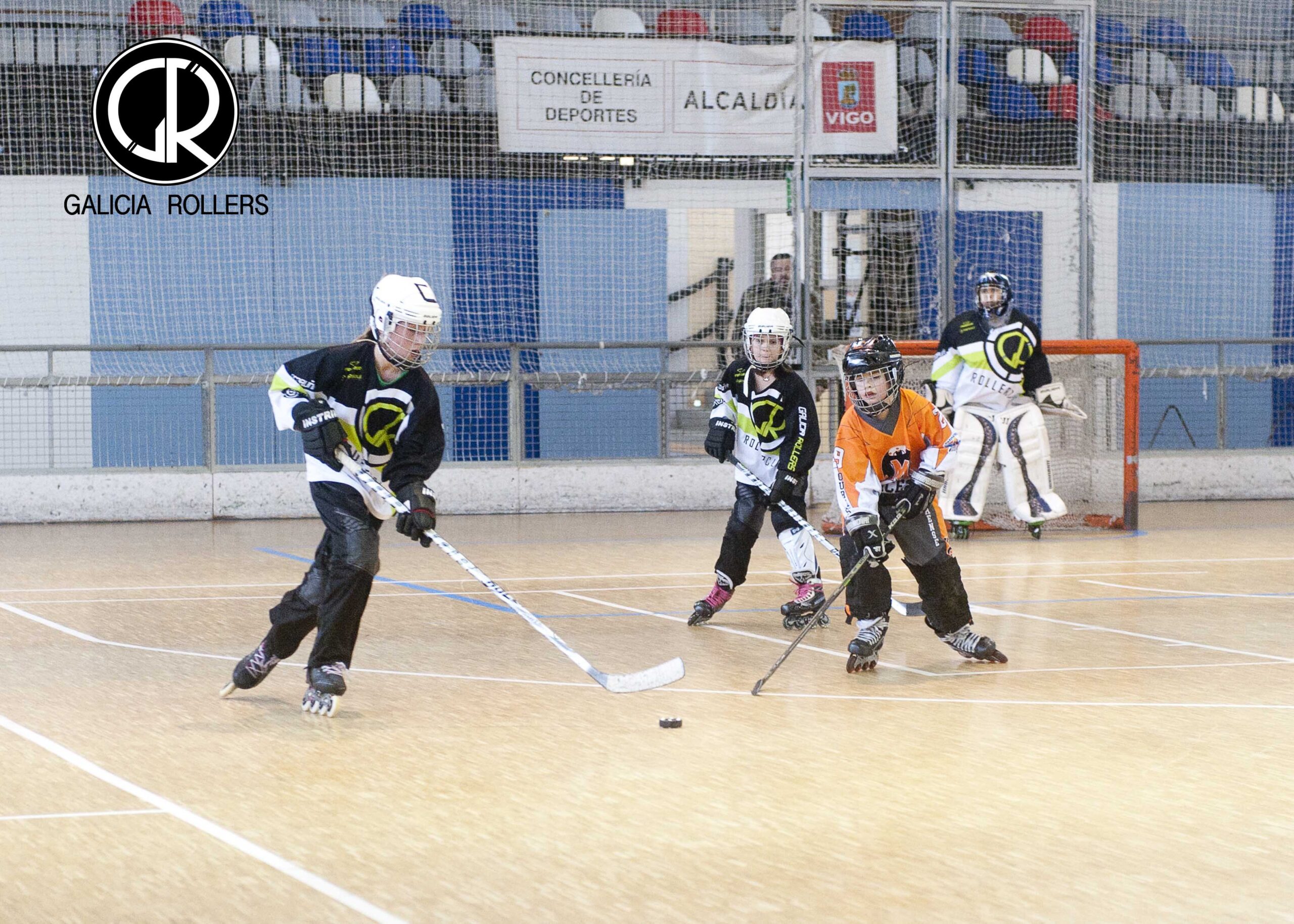 Hoy domingo, los benjamines de Galicia Rollers ante Morcegos y Mini Meigas