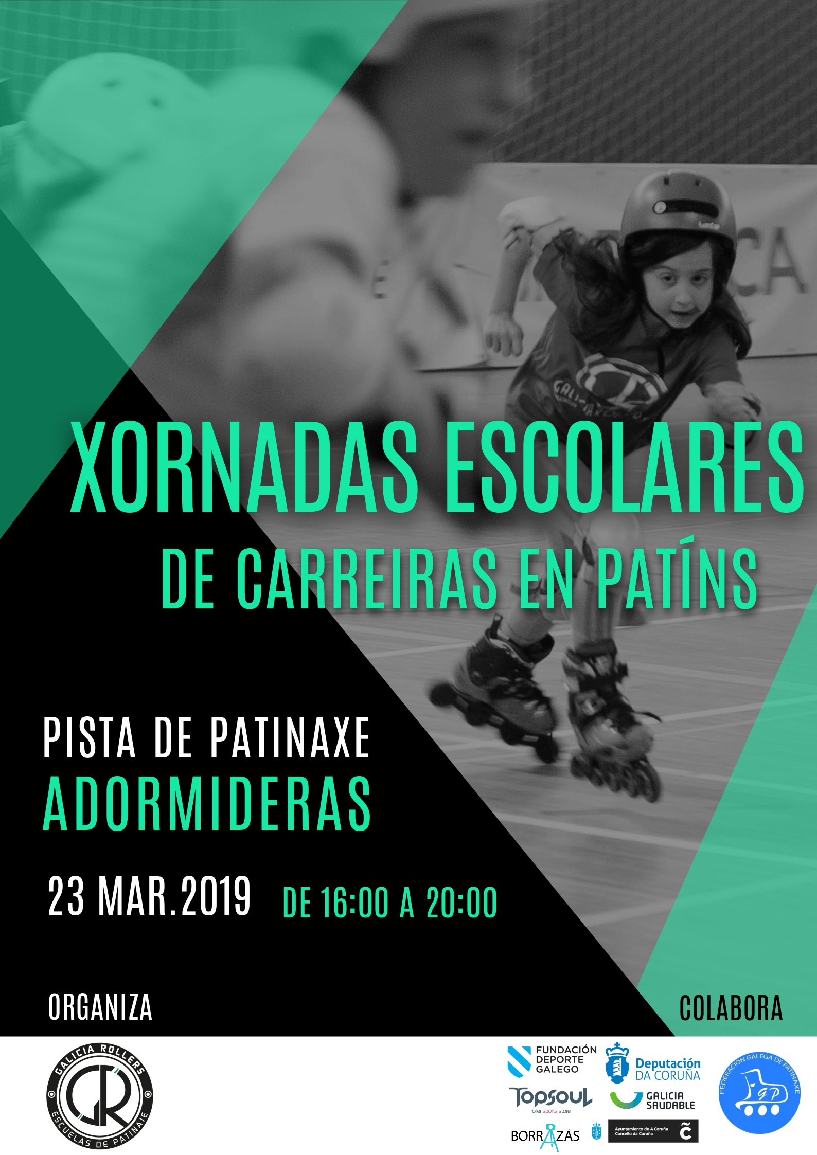 Galicia Rollers celebra o 23 de Marzo a primeira xornada escolar de carreiras en patíns